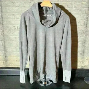 Athleta Women’s Pullover Sweatshirt Cowl Neck Gray Size S Long Sleeve